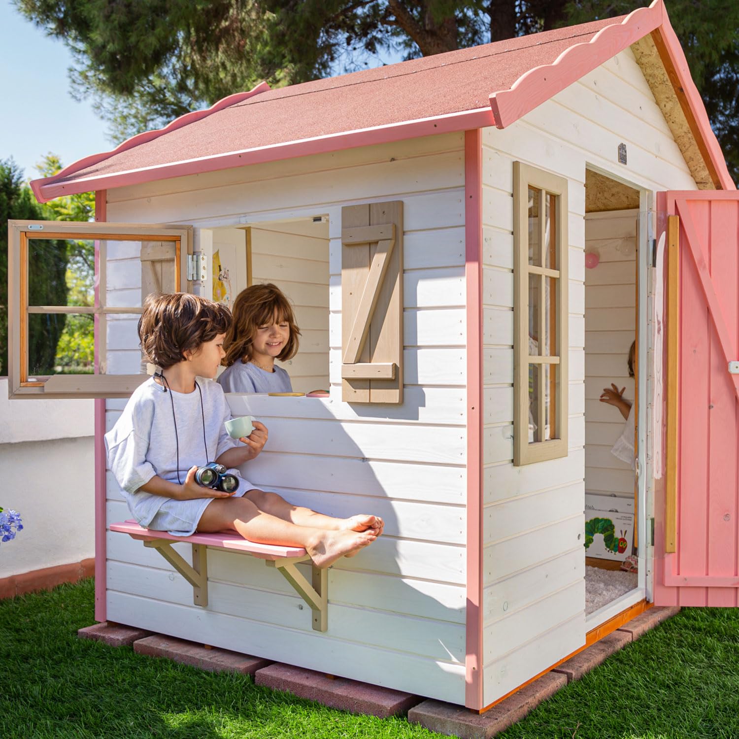 Casas Green House | Casita Infantil de Madera Exterior CAM | Colores Personalizados | 184 x 143 x 172 A