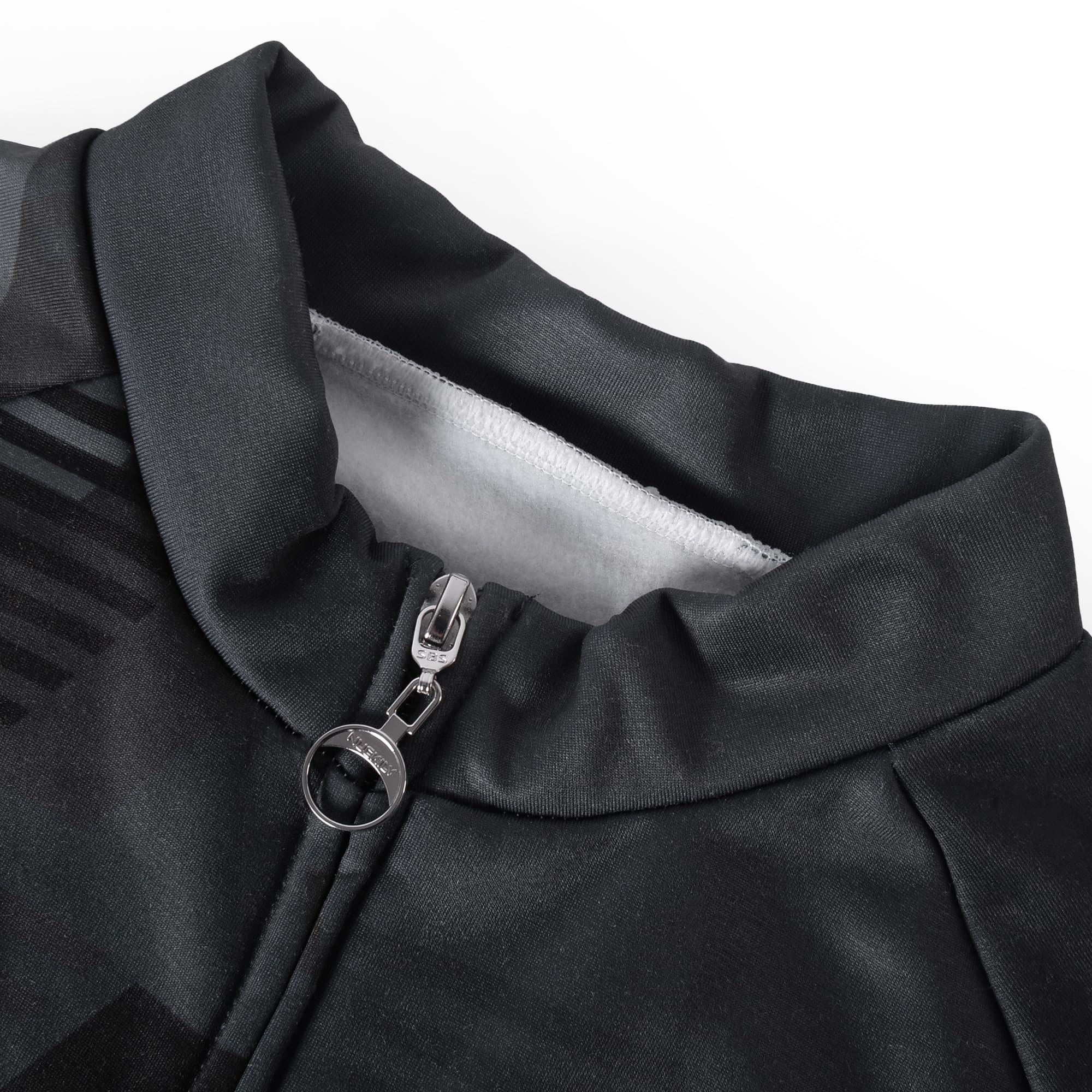 NUCKILY Thermo-Radtrikot für Herren, langärmelig, mit Fleece gefüttert, Fahrradjacke mit Taschen für den Winter und kaltes Wetter, Fahrradbekleidung, MI0042, Dunkelgrau, Größe XL