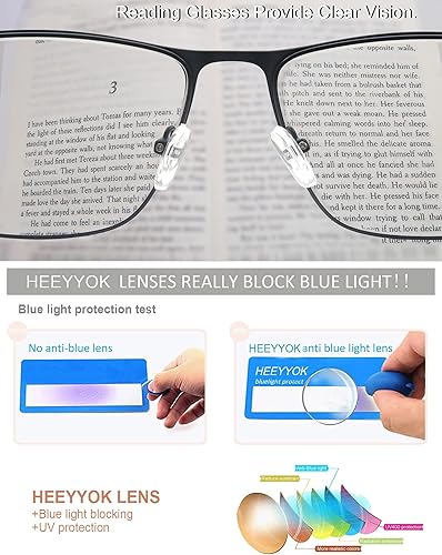 Miniatura 5 de HEEYYOK Reading Glasses for Men Blue Llight Blocking Metal Readers For Men Computer Cheaters Reading Eyeglasses Mens