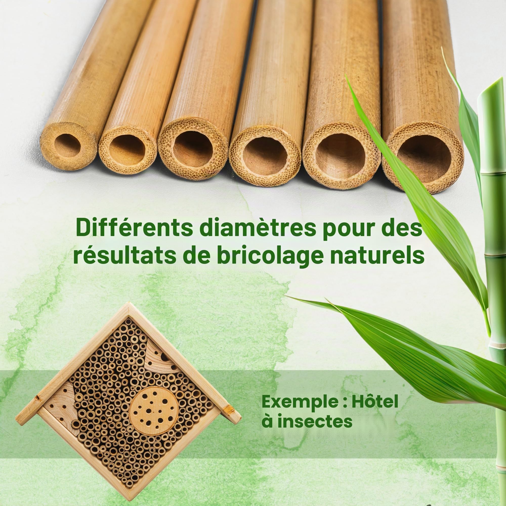 Lot de 100 tubes en bambou pour hôtel à insectes - 15 cm de long - Manchons de nidification en bambou pour hôtel d'abeilles sauvages - Matériau de remplissage pour hôtel à abeilles sauvages -
