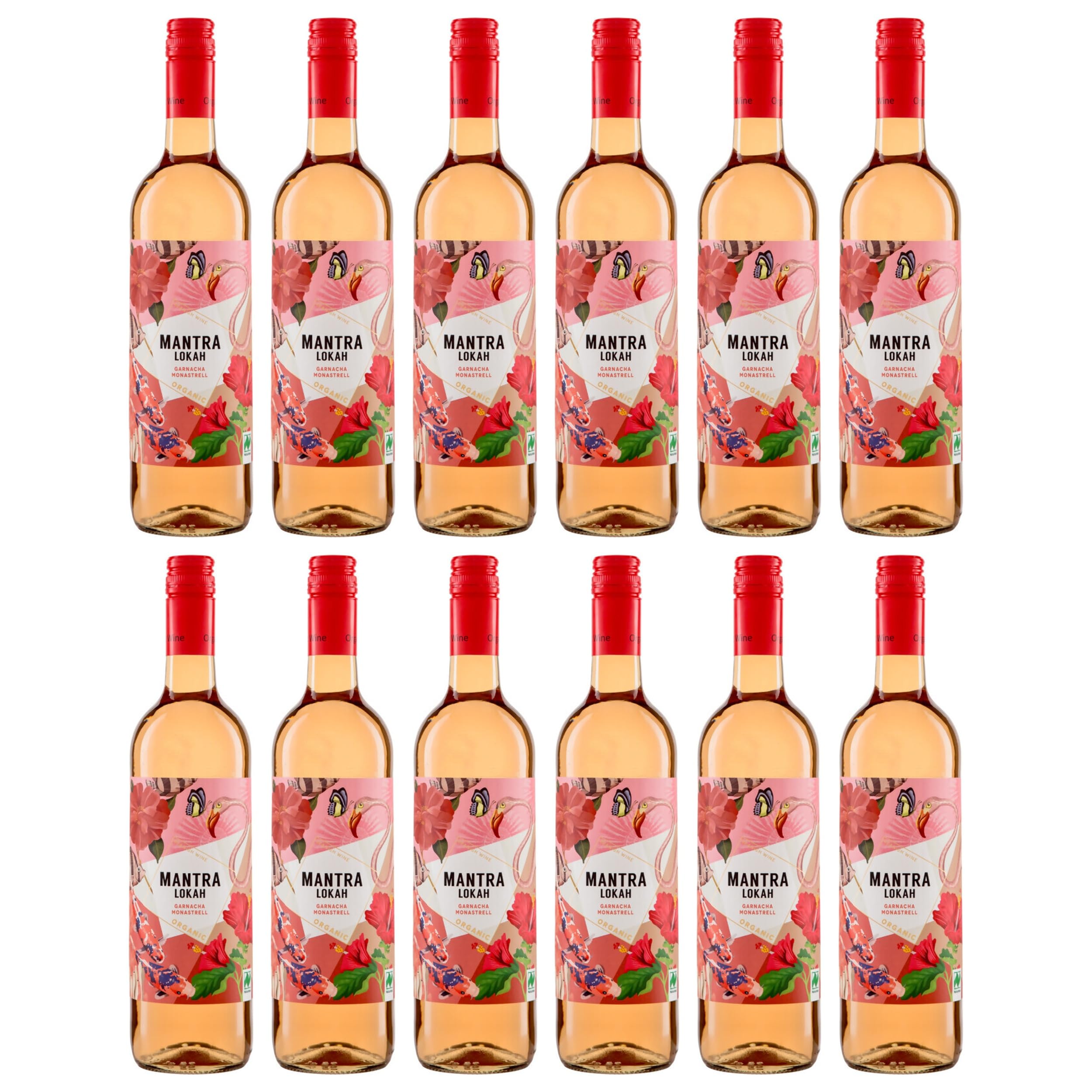 Irjimpa MANTRA LOKAH Rosado Garnacha Monastrell Roséwein Rosé trocken BIO Spanien inkl. FeinWert E-Book (12 x 0.75 l)