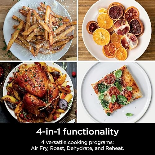 Miniatura 9 de Ninja SL400 DoubleStack XL Freidora de Aire de 2 Cestas, Cocina 4 Alimentos a la Vez, Diseño Compacto, 10 QT, 4 en 1, Smart Finish y Match Cook,