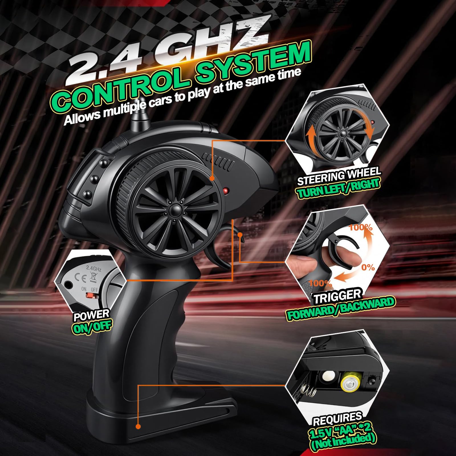 SZJJX Camión Monstruo De 2.4Ghz 4WD Todo Terreno RC Rock Crawler Con 2 Baterias Auto A Control Remoto Para Ninos Y Ninos Azul