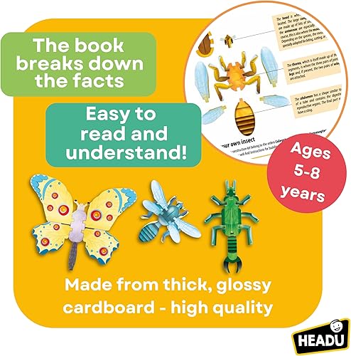 Miniatura 5 de Headu Constructor de insectos, juguetes educativos para niños y niñas de 5 a 8 años de edad, juguetes de aprendizaje para niños, suministros de