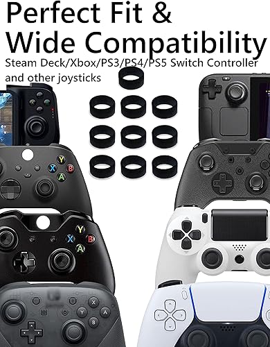 Miniatura 5 de COWBOX 10 protectores de joystick anillo protector de palanca de mando elástico de silicona negra evita que el joystick se raye y se pierda la