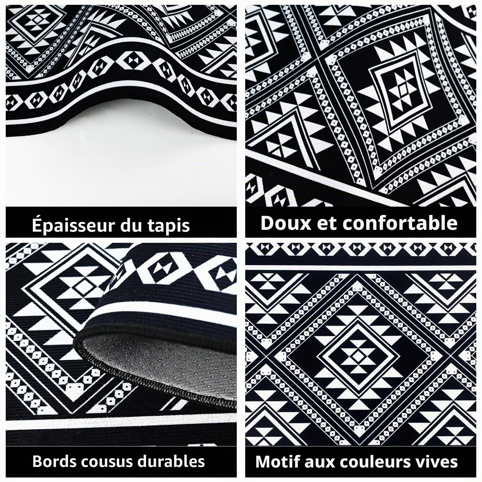 Tapis de Cuisine Antidérapants Lavables Anti-Fatigue 43x75+43x150cm Lot de 2