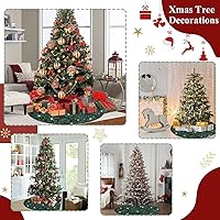 Vista 5 de Falda de Árbol de Navidad Verde Esmeralda Falda de Árbol de Terciopelo Falda de Árbol Pequeña con Lentejuelas de 21 Pulgadas Alfombras de Árbol