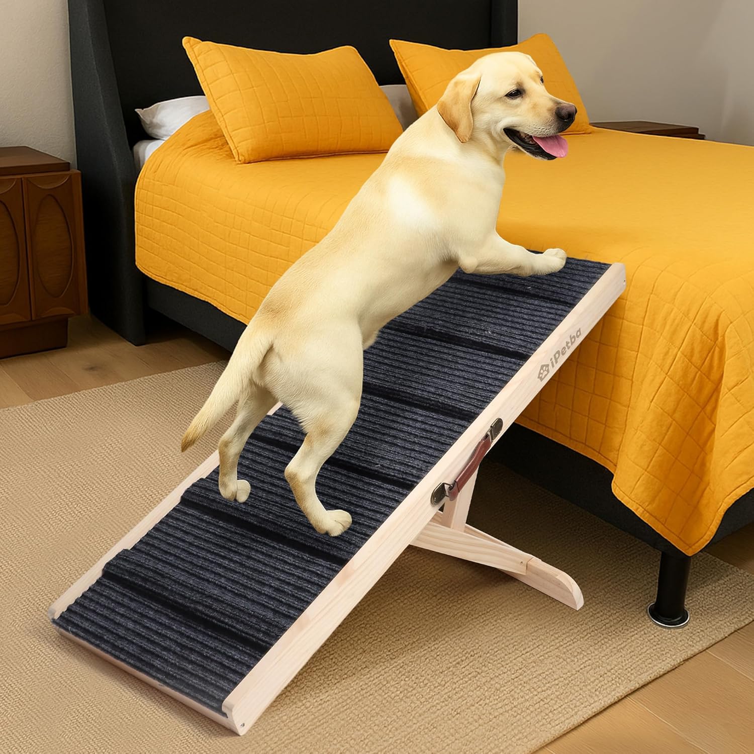 Dog Ramp for Bed Couch Folding Pet Ramps for Small Medium Dogs to Get on Bed, Up to 70 lbs, Adjustable Height 24”, 43.3" Long