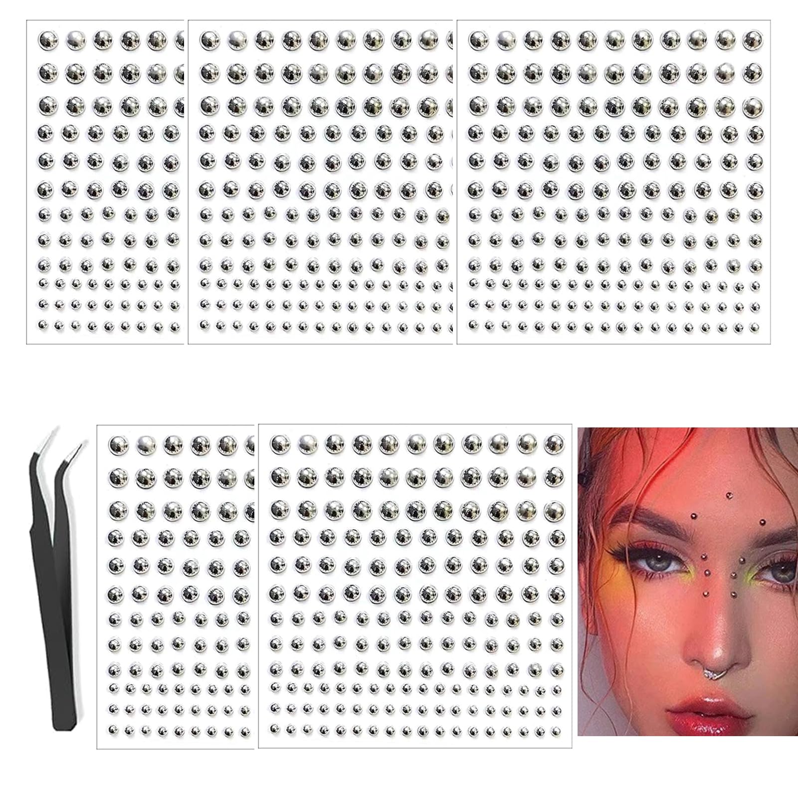 Lilbitty 3 Stück Lippenstecker, Fake-Nasenstecker, Augenbrauenstecker
