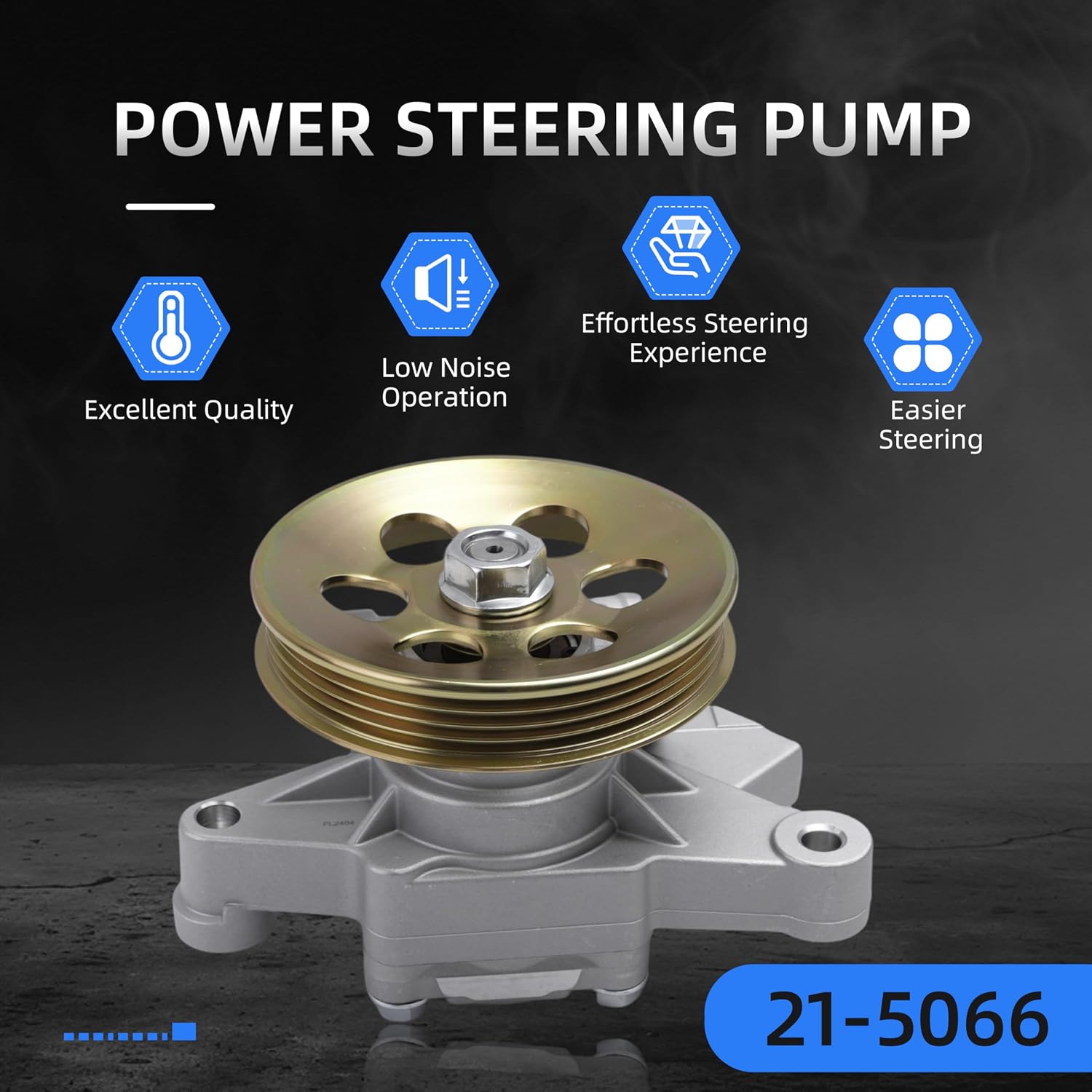 Power Steering Pump with Pulley, for Honda CR-V 1997-2001, for Civic 1996-2000, L4 1.6L 2.0L, Power Assist Pump Replace# 21-5066, 56110P2A003, 56110P2A013, 56110P2A023, 56110P2A962