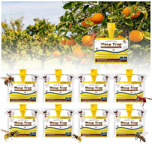 Wasp Traps Outdoor Hanging, Disposable Yellow Jacket Trap, Carpenter Bee