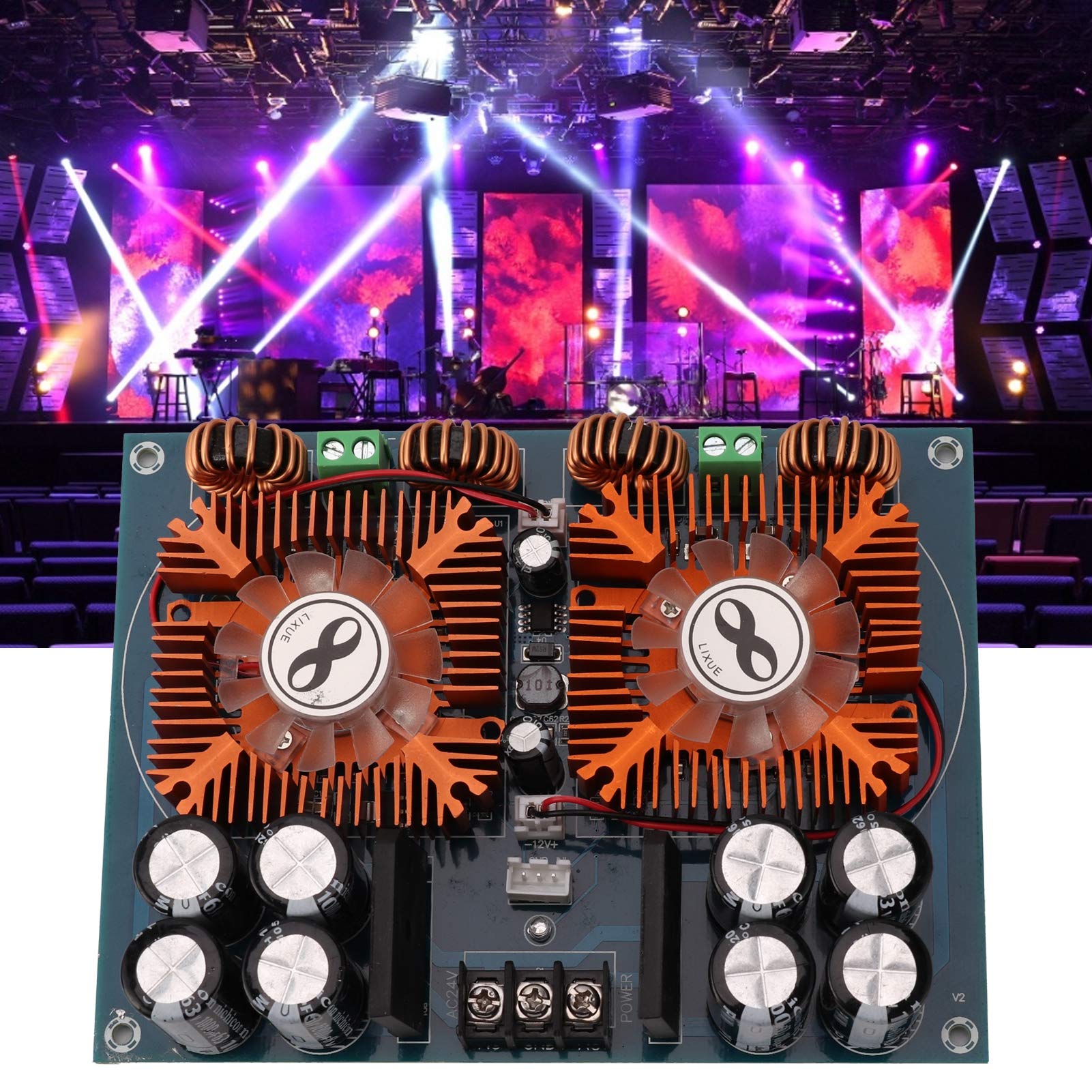 Hyuduo Płytka Wzmacniacza Mocy PCB Moduł Wzmacniacza Cyfrowego XH M254 2 Kanały 2 X 420 W AC24V Płyta Audio do Domowego Sprzętu Audio Naprawa i Aktualizacja Głośników