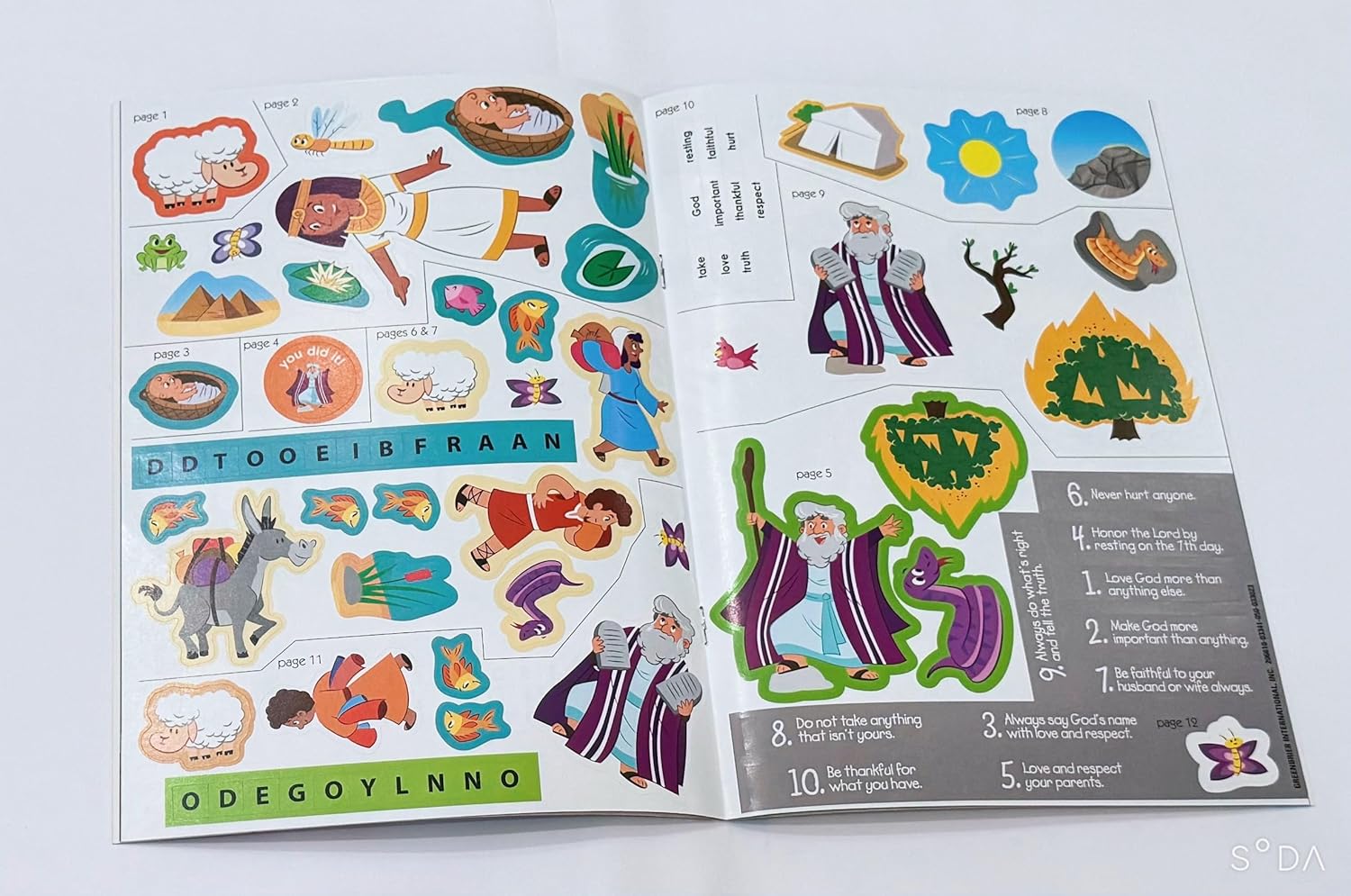 Bible Activity Stickers Book Moses, Joseph, David, Jonah with Over 80 Stickers (Set of 4 Books)