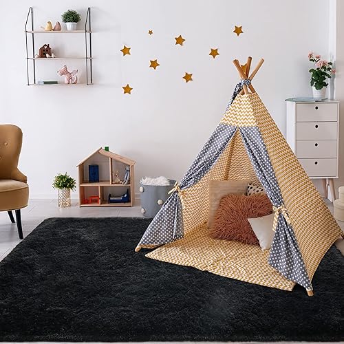 Miniatura 9 de Przemy - Alfombras esponjosas para sala de estar y dormitorio, alfombra moderna y suave de pelo largo para niños, guardería, niños y niñas, alfombra