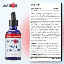 Liquid Wart Remover with 10% Salicylic Acid, Tea Tree & Cedar Leaf Oil - Max Strength Genital & Plantar Wart Treatment for Feet, Hands & Body - Made in USA-Freeze Off Alternative-1 Fl Oz Dropper(2 Pc)