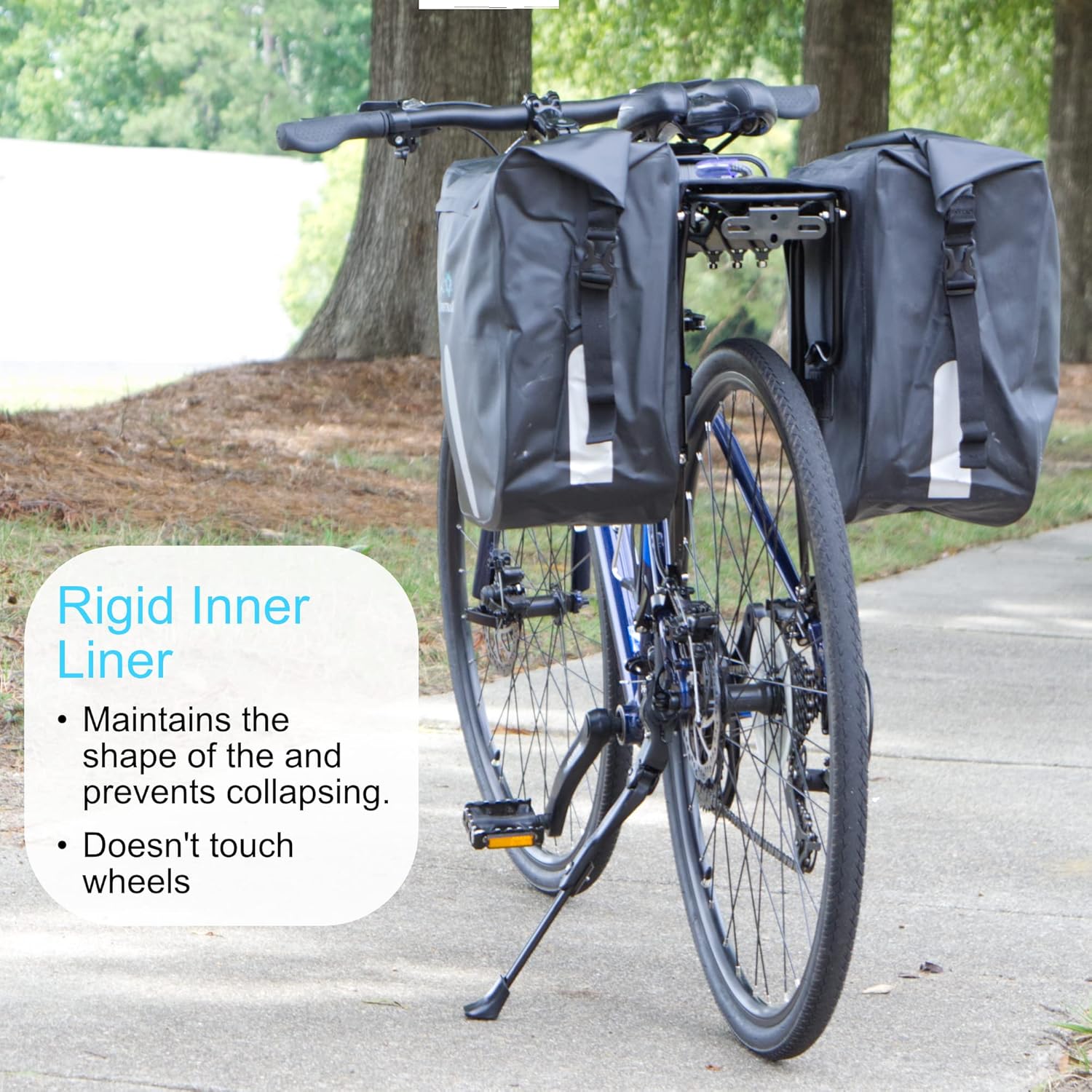 Lumintrail Waterproof Double Pannier Bike Bags 46L Bag Capacity for Rear Bicycle Rack, Carrying Handle, Safety Reflective Strips