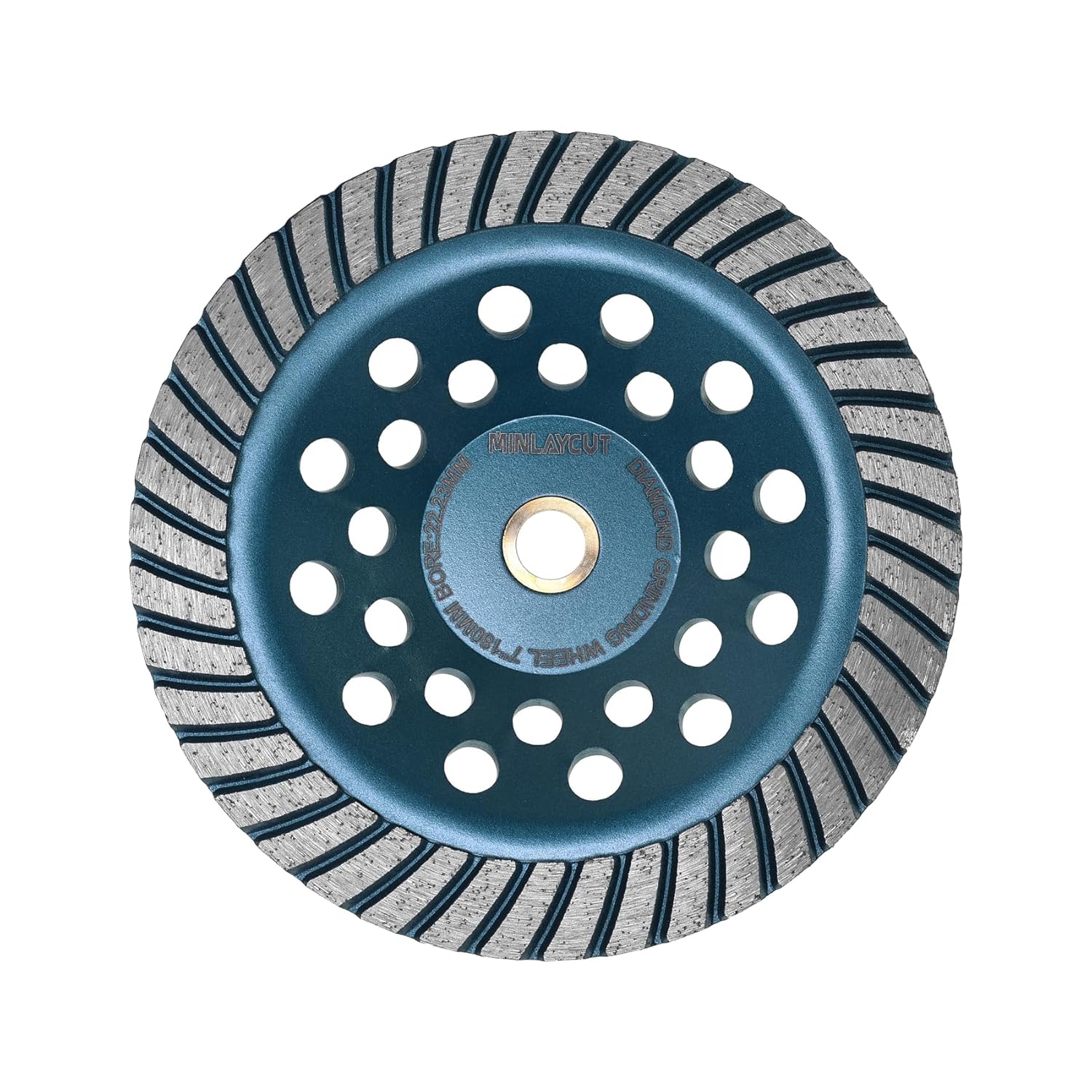 Concrete Diamond Turbo Grinding Cup Wheel - MINLAYCUT 7" Diamond Turbo Row Cutting Wheel for Grinding Polishing Cleaning Surface Grinding Granite Concrete Stone Cement Marble Rock