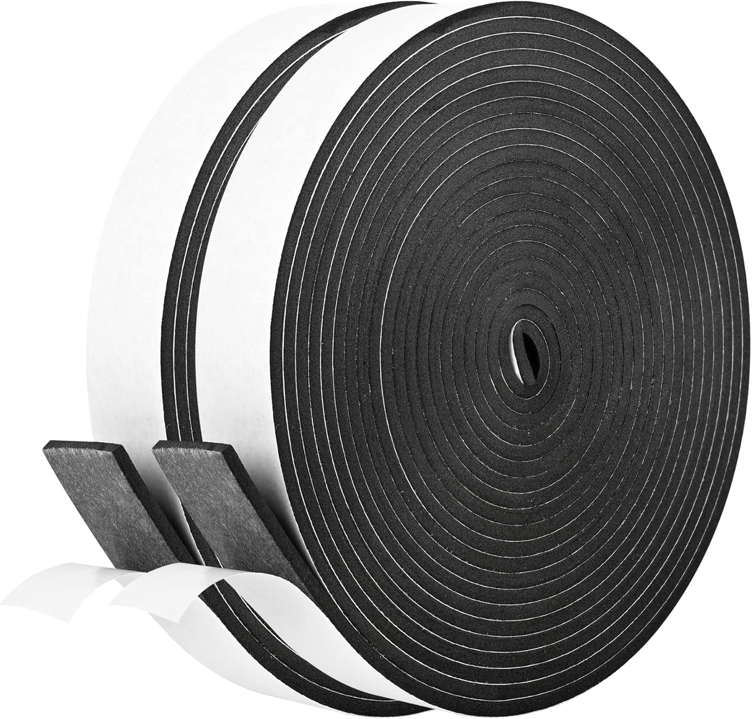 Kikerike Self Adhesive Foam Tape Weatherstrip 1In x 1/8In x 33Ft High Density Foam Insulation Strips Seal Weather Stripping with Strong Adhesive for Door and Window Sound Isolation Soundproofing