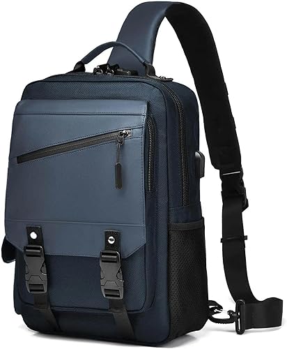 BASICPOWER Bolsa tipo mensajero de lona tipo bandolera para computadora portátil, casual, viajes, para hombres y mujeres