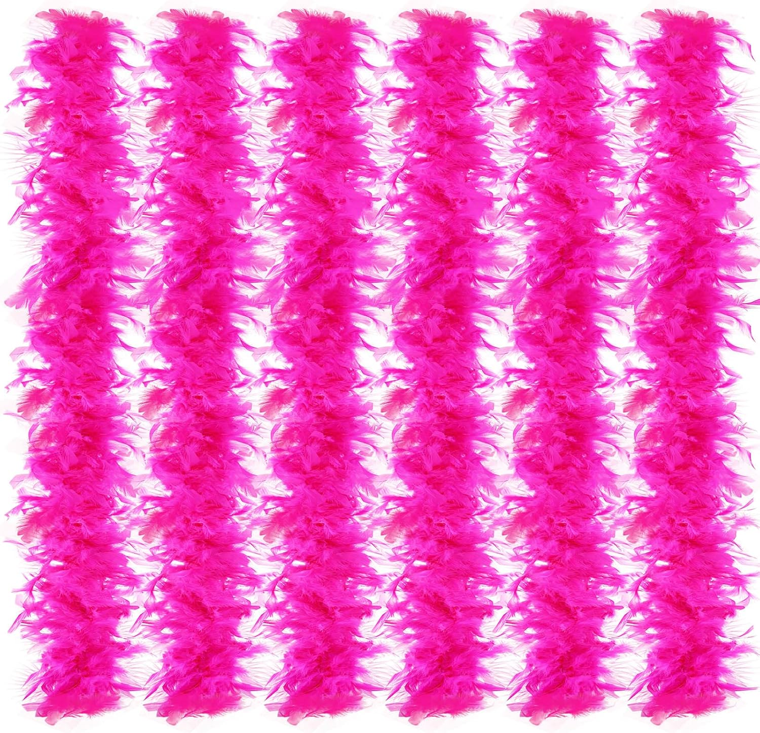 6 Pcs Wedding Feather Boa 2.19 yd Turkey Chandelle Feather Boas Bulk Outfit Party Decors for Women Men Costumes