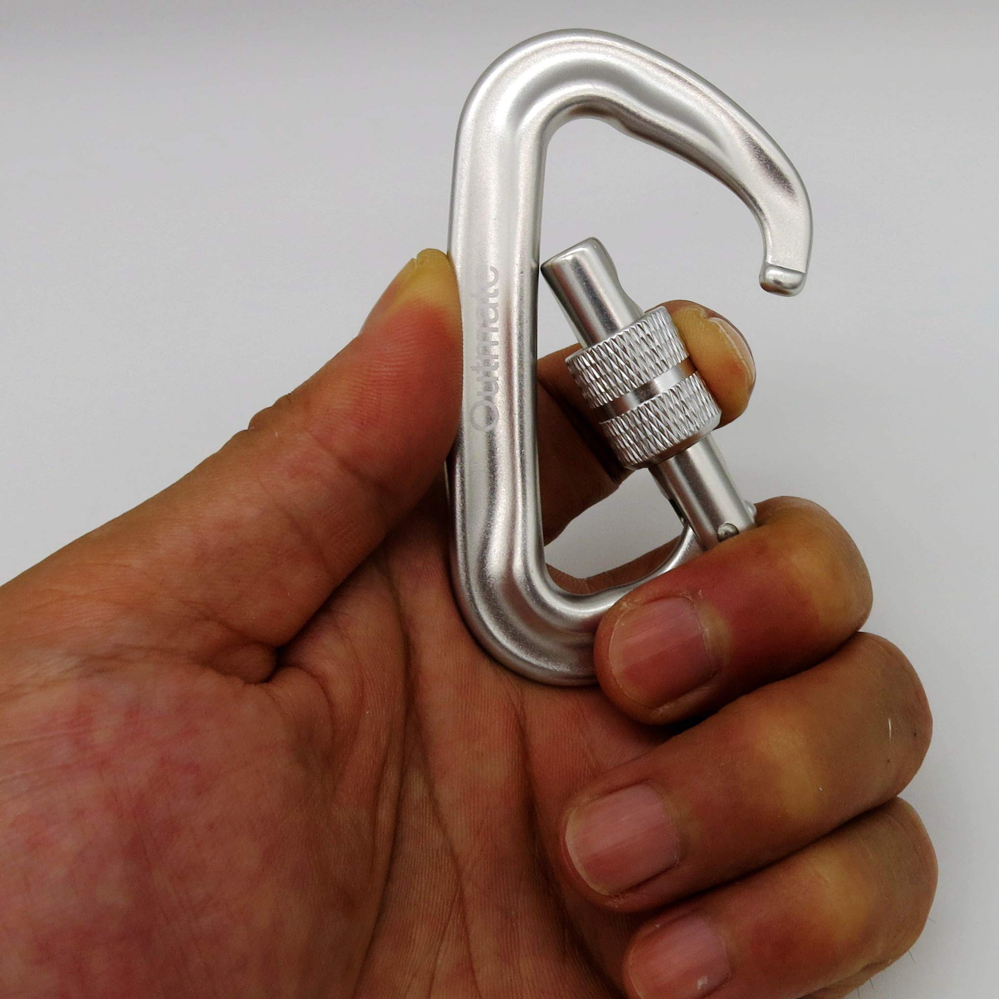 Clips de mosquetón resistentes de 12 kN, mosquetones de aleación de aluminio duraderos y ligeros para senderismo, camping, llaveros, correas de perro, hamacas y más (puerta de tornillo, 2