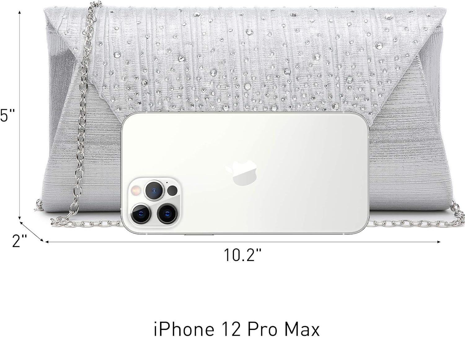 Miniatura 3 de Dasein Bolso de noche para mujer, con diamantes de imitación, para boda, noche, sobre de cristal, bolso cruzado de hombro