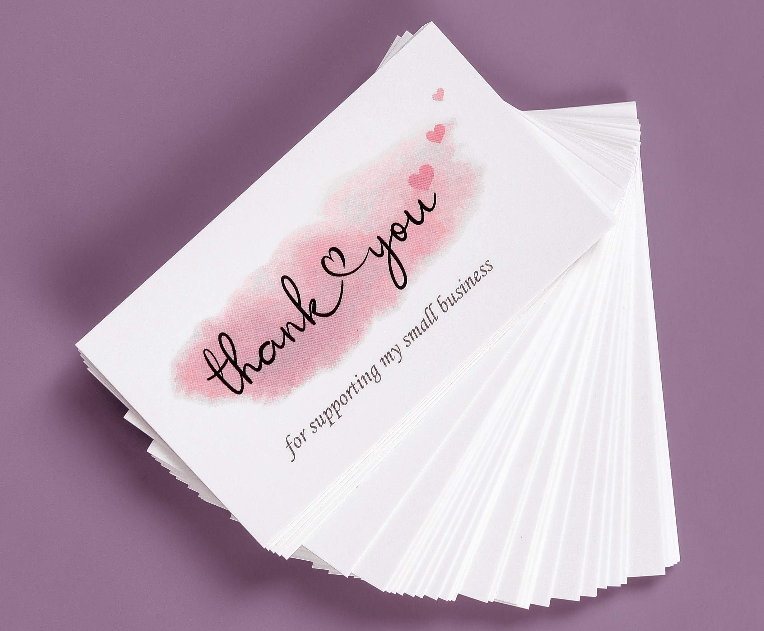 CLEVER SIGNS 200 Thank You For Supporting My Small Business Cards, Elegant and Professional Design, 2" x 3.5", Recommended for Online Retailers, Small Business Owners and Local Stores