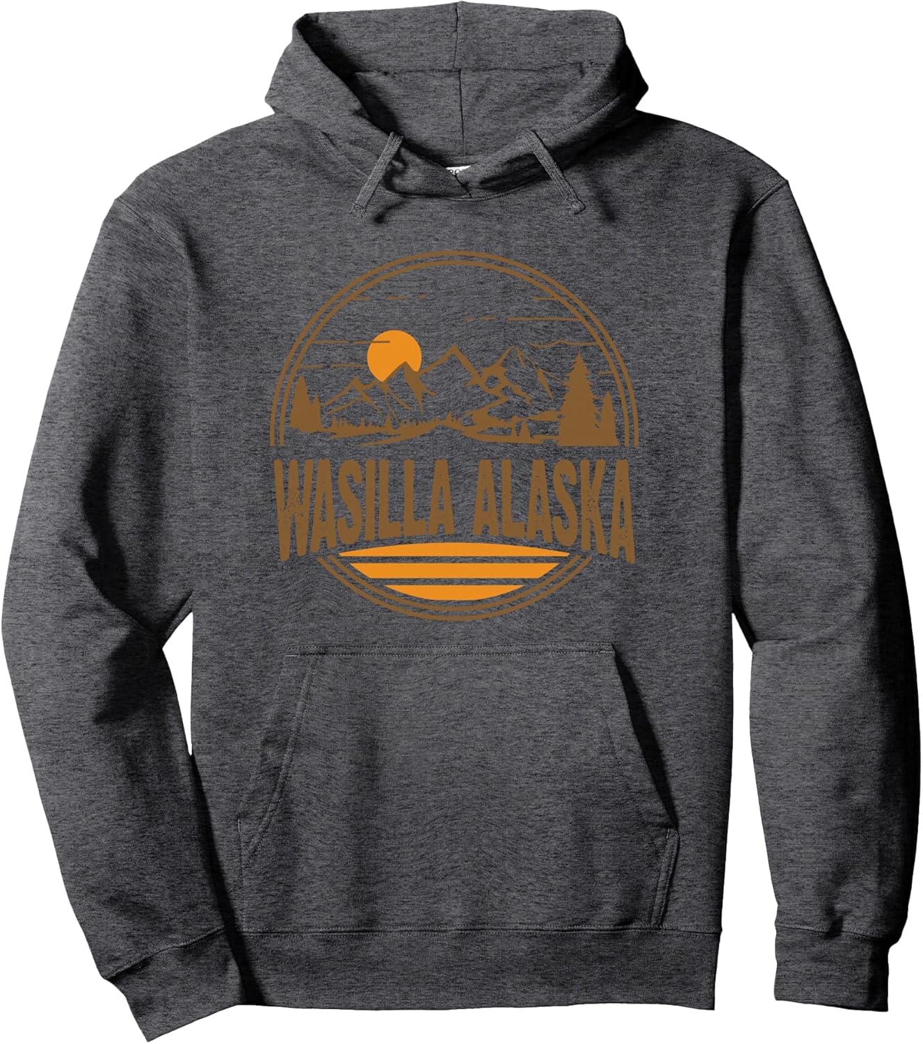 Vintage Wasilla, Alaska Mountain Hiking Souvenir Print Pullover Hoodie