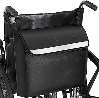 Wheelchair Bag with Secure Reflective Strip Wheelchair Pouch Large Capacity Waterproof Walker Storage Pouch Electric Wheel Chair Backpack Bag for Wheelchairs Walkers