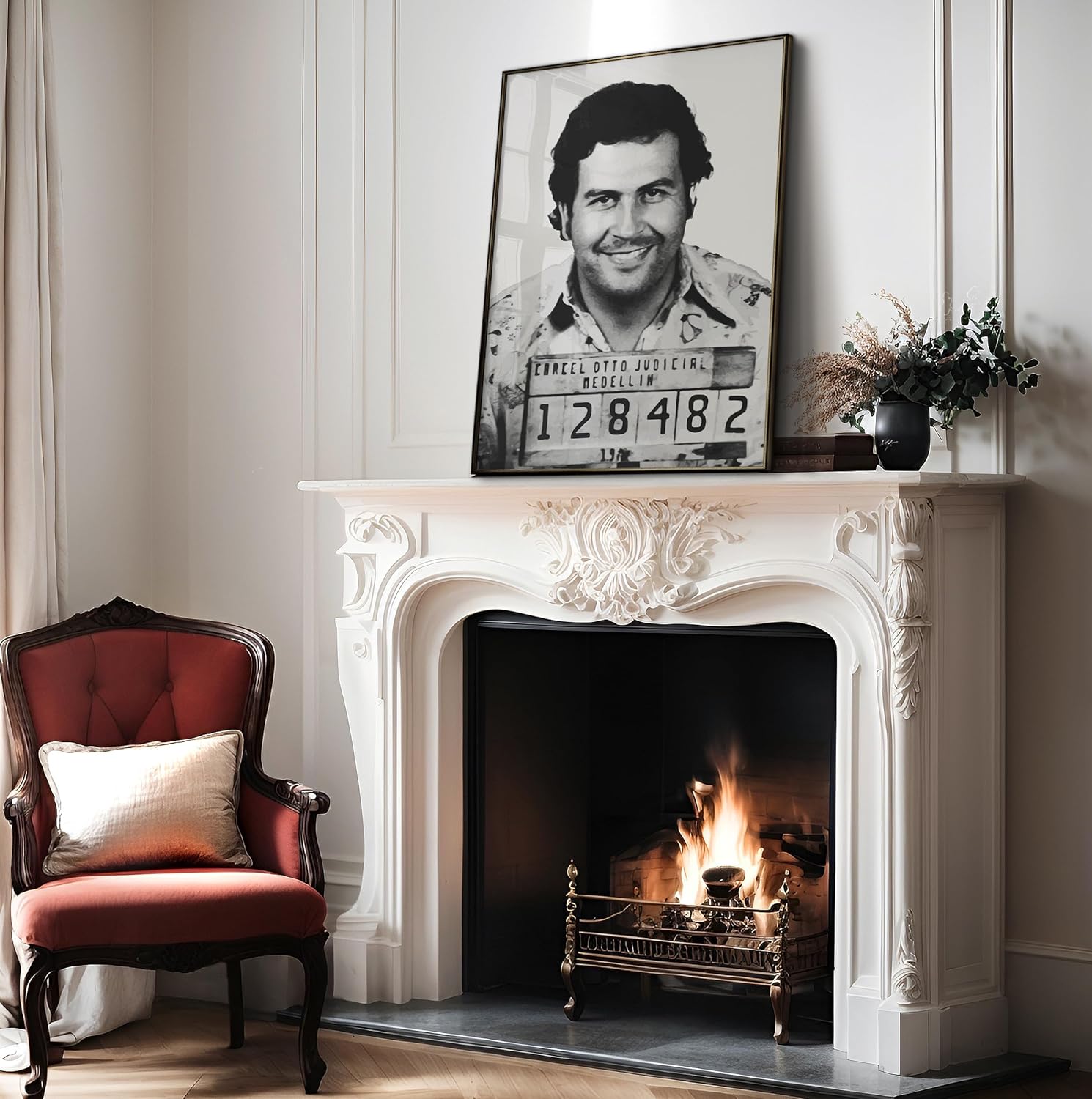 Poster Master Vintage Pablo Escobar Poster - Retro Pablo Escobar Mugshot Print - Narcos Art - Gift for Men, Him - Great Wall Decor for Home, Office, Living Room, Dorm - 16x20 UNFRAMED Wall Art