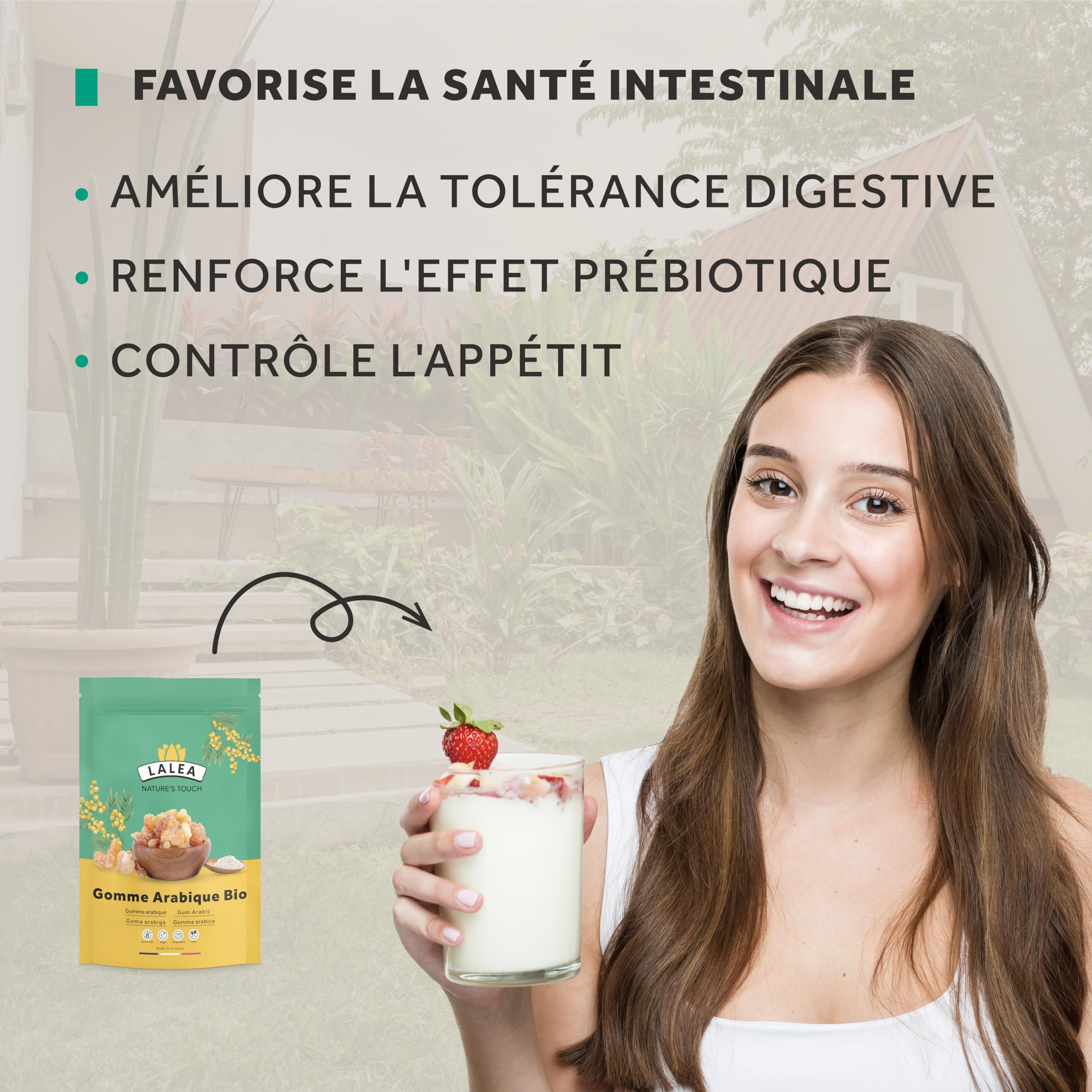 Gomme arabique bio en poudre, Poudre de fibre alimentaire du gomme d'acacia bio 1Kg, Végétalien et Keto, Sans Gluten, 90% de fibres