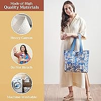 Vista 74 de Maison d' Hermine Bolsa de lona para mujer, bolsa de lona de algodón reutilizable para el hombro, bolsas de comestibles a granel con asa para 01