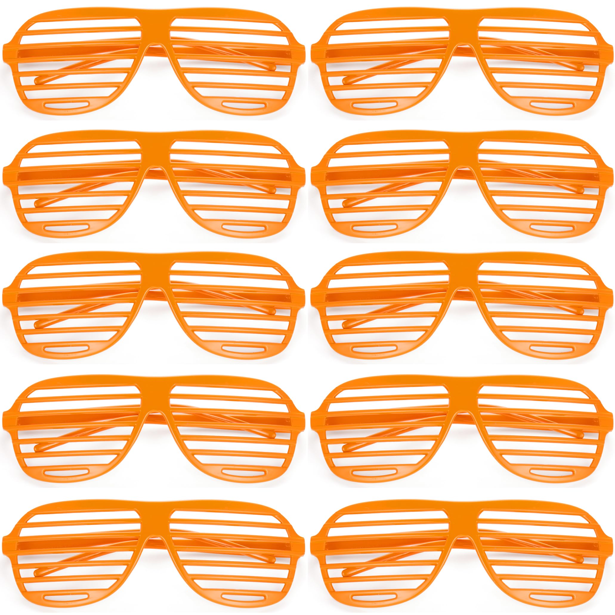 Komonee Unisex Orange 10 X Shutter Shades Fun Novelty Plastic Party Retro Fancy Dress Costume Prop Rave Club Eyewear Disco Adults 80'S Sunglasses