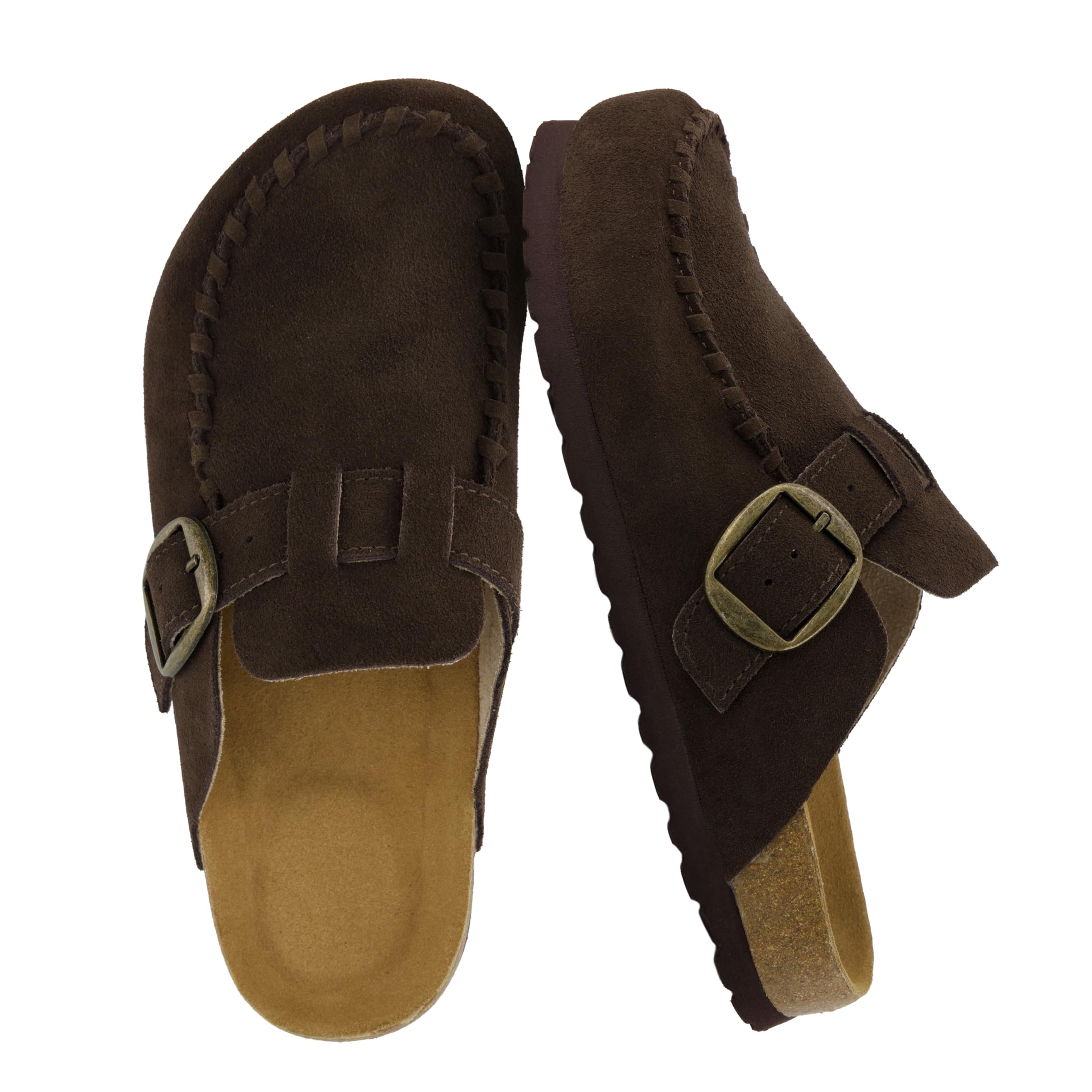 CUSHIONAIRE Canoe Genuine Suede Clogs for Women Footwear with Moc Toe Design – Casual Slip On Womens Shoes