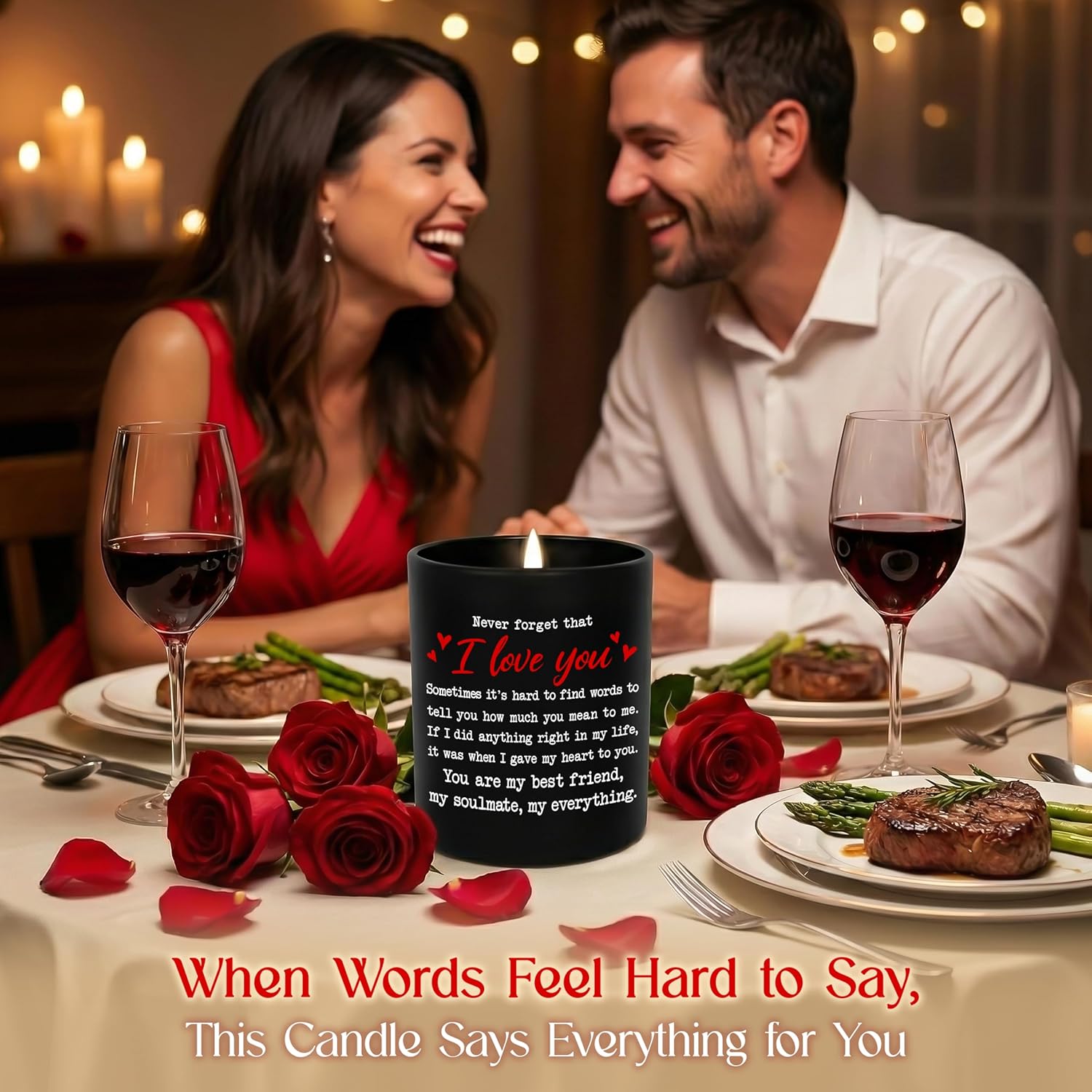 TEEZWONDER Couples Valentines Day Gifts for Her Him - Long Lasting Vanilla Lavender Candle 10 oz - Romantic Anniversary Birthday Gifts for Girlfriend Boyfriend, Wedding Gift for Women Men Husband Wife - Image 2