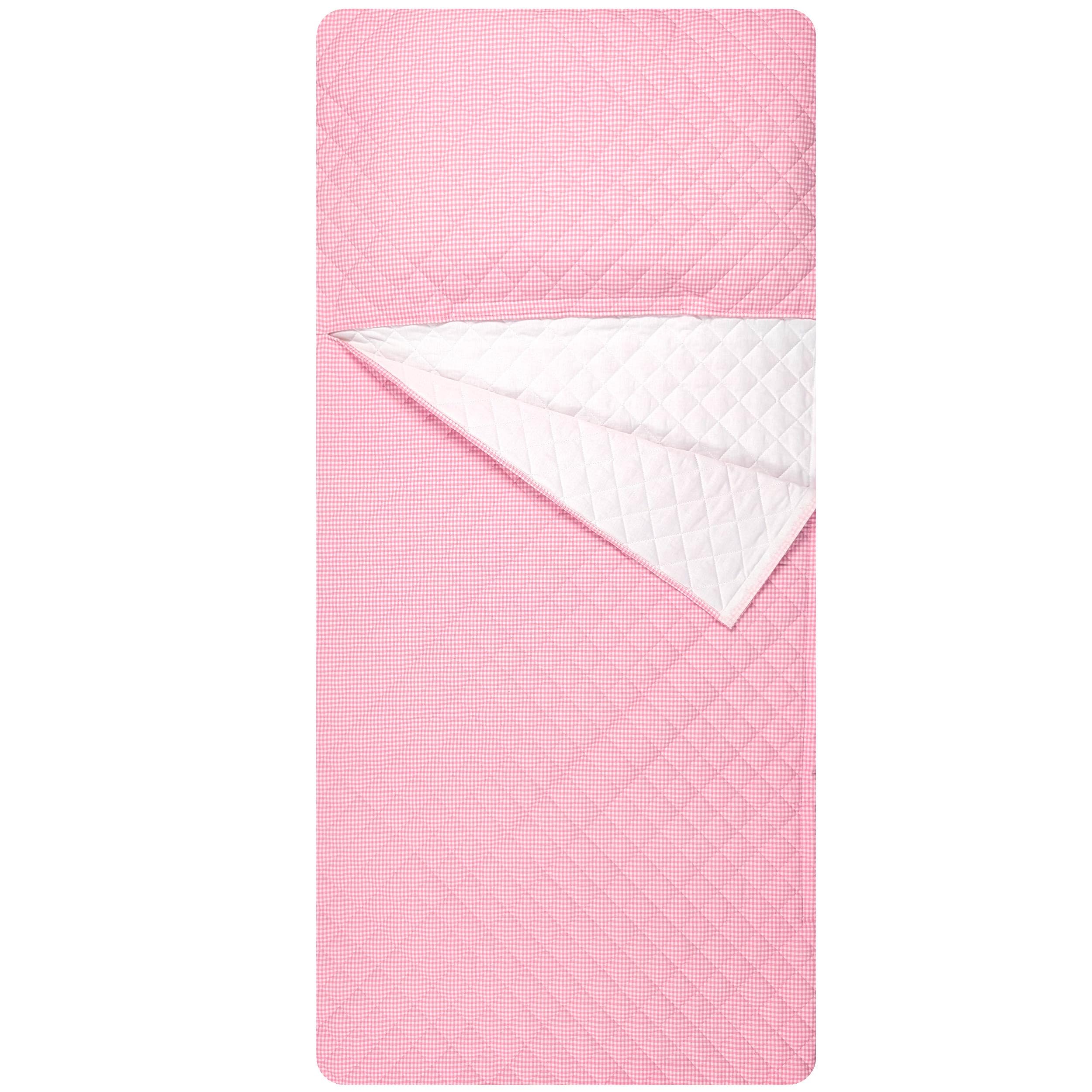 Panini Tessuti Sac de Couchage brodé pour Les bébés de 2 à 6 Ans - Tissu matelassé 100% Coton - Made in Italy (Sac de Couchage Square Rose)
