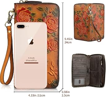 Crossbody Bag for Women Brown and Women RFID Blocking Wallet Leather Bundle