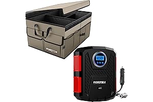 Fortem Trunk Organizer (Tan, Standard) with Portable Tire Inflator