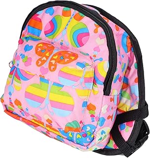 Mochila portátil para mascotas, Mochila portátil para perros Mochila práctica para mascotas con correa de arnés para perro cachorro(Mariposa rosa (con tirador), L)