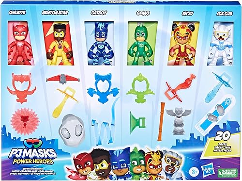 Miniatura 3 de PJ Masks Power Heroes Meet The Power Heroes - Juego de figuras con 6 figuras y 14 accesorios, juguetes preescolares para niños de 3 años en adelante