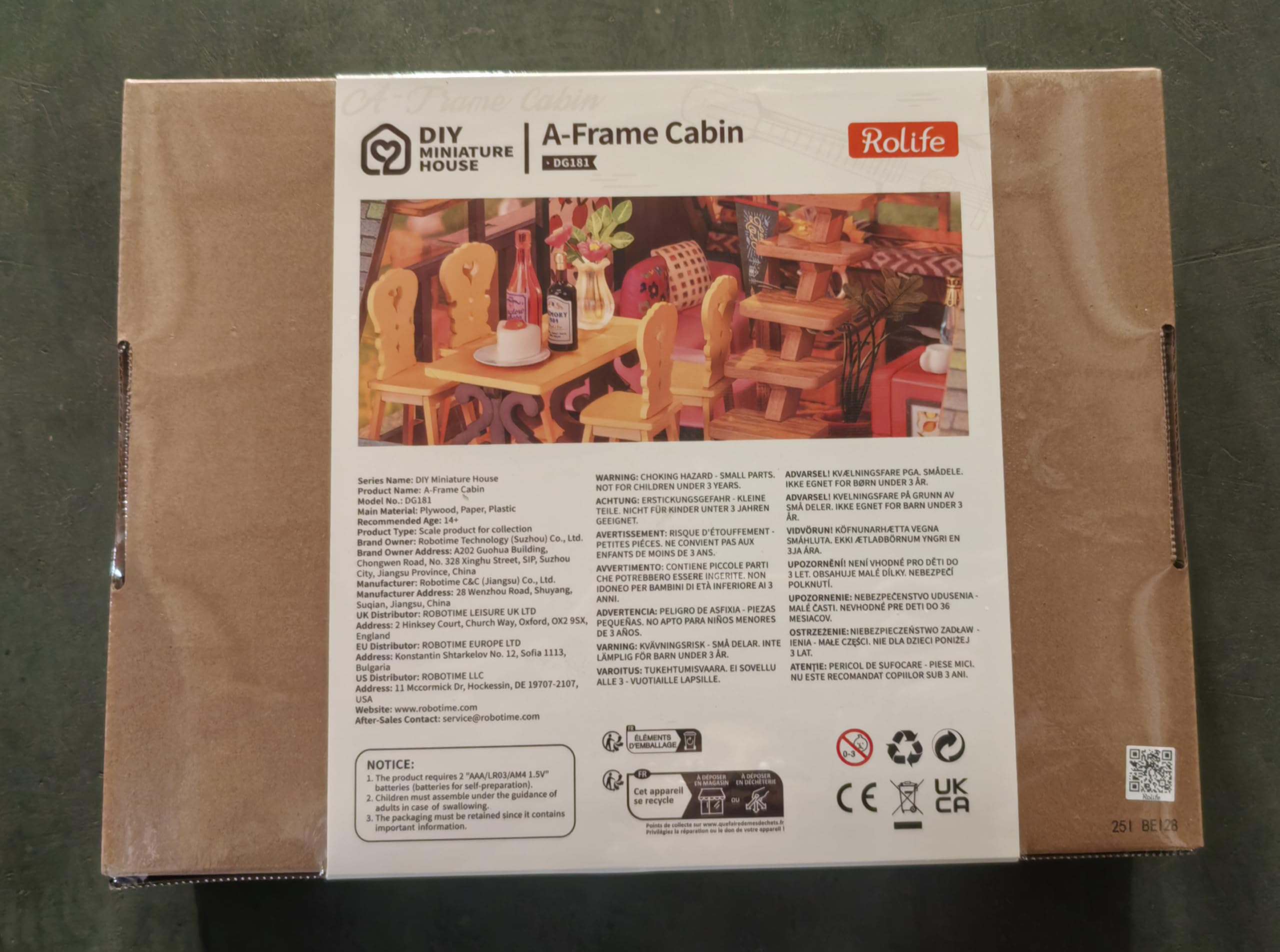 Rolife Casa de Muñecas Cabaña A-Frame Modelo de Madera Casa en Miniatura Sanación Natural Cabaña del Bosque de Cuento de Hadas Decoración del Hogar Regalo Creativo para Adultos