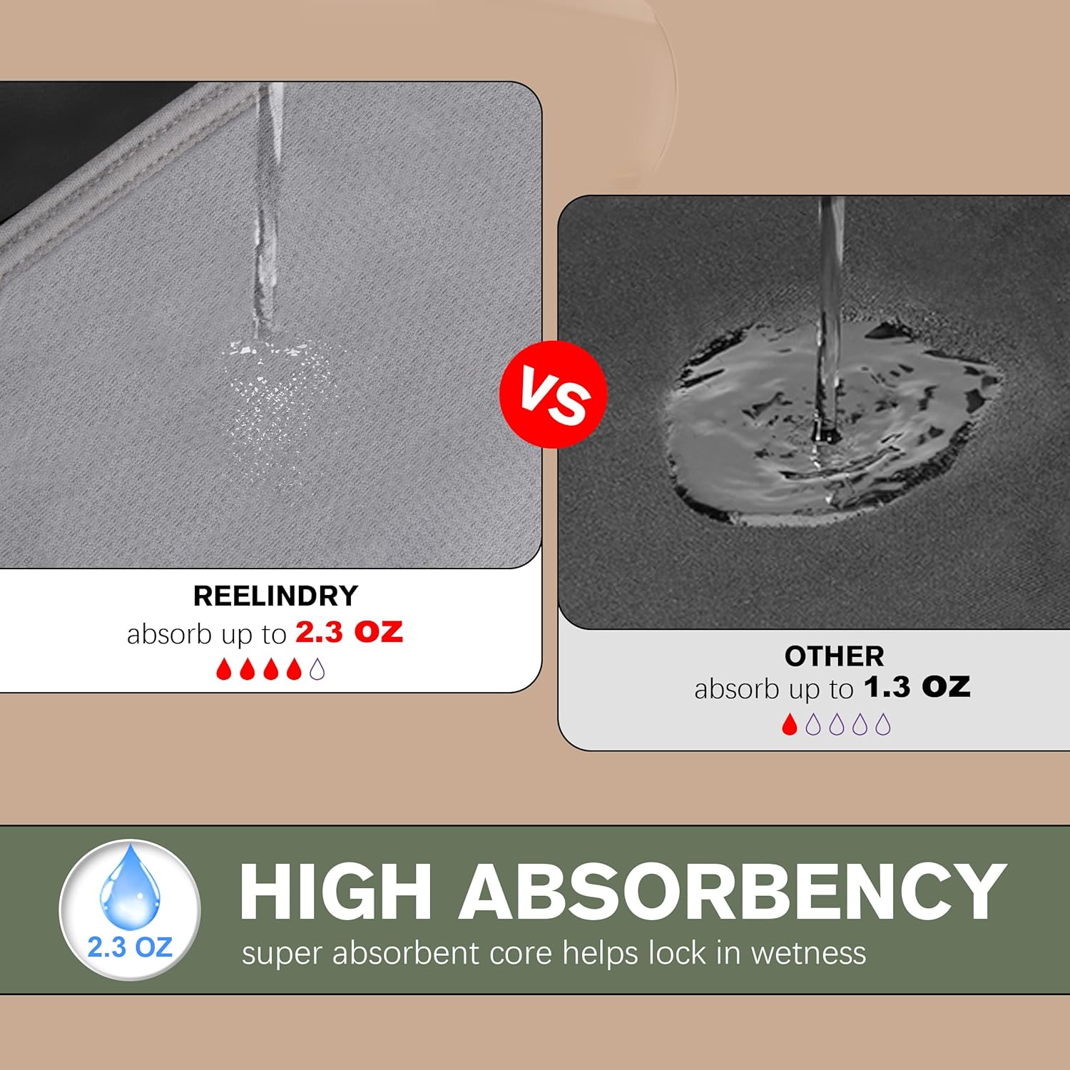 Men's Incontinence Underwear Washable 2.3 oz Absorbency Leak Proof Boxer Briefs Senior Bladder Control Cotton 1 Pack (Light Gray, L) - Image 5