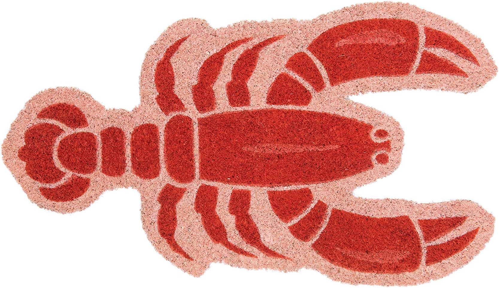 Fisura - Shaped entrance mat. Original Coconut doormat with PVC anti-slip backing. Measurements: 70 x 40 cm. (Lobster, red)