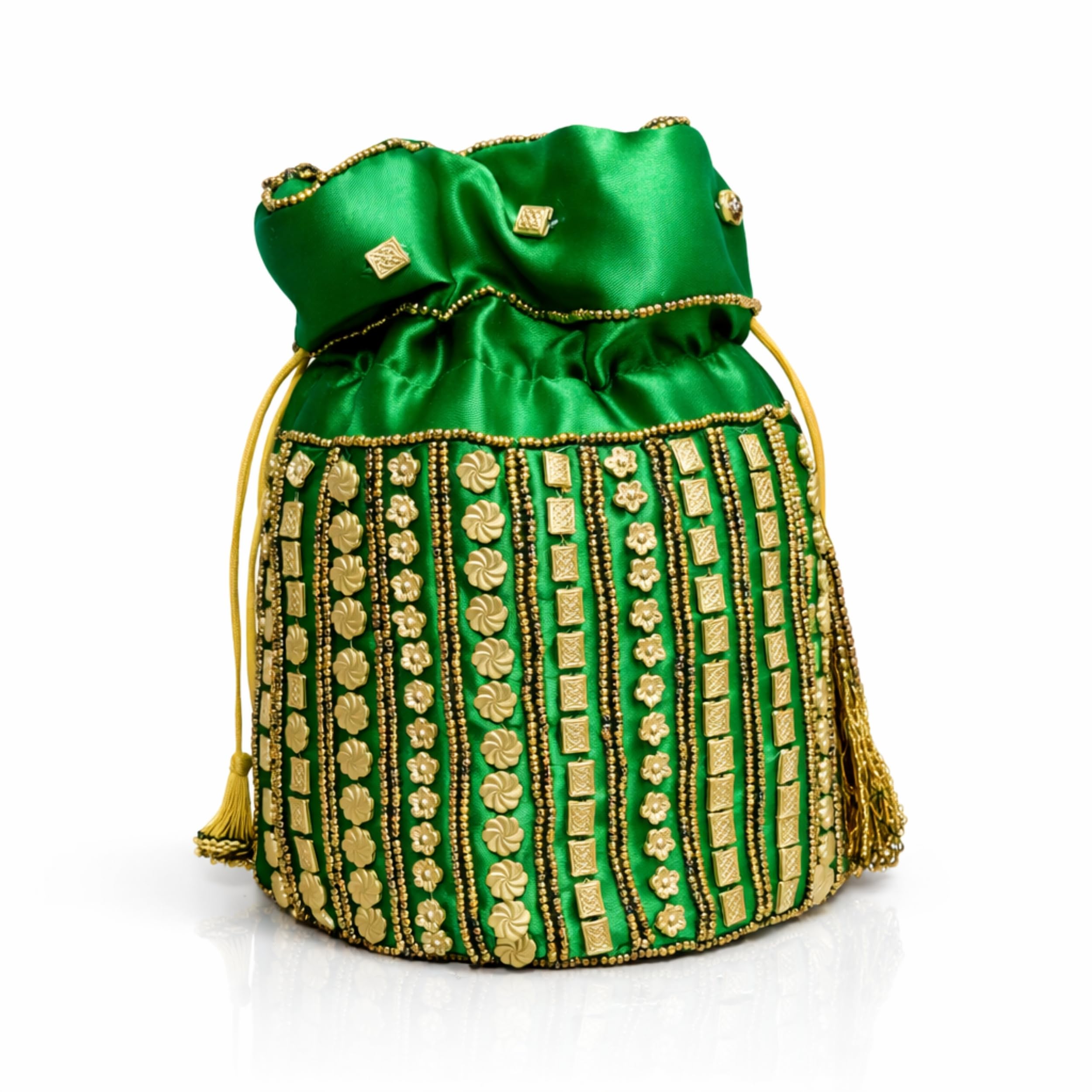 Traditional Embroidered Potli Bag for Women with Drawstring Closure, Ethnic Handcrafted Pouch for Wedding, Festive, Party and Gift Use, Designer Beaded Hand Bag for Carrying Essentials-image-40