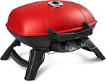 Napoleon TravelQ 285 Portable Gas Bbq Grill, Propane, Red Lid - TQ285-Rd-1-A – Two Burners, Cast Iron Cooking Grids, Comes with Drop-In Griddle, Ideal for Camping & Tailgating