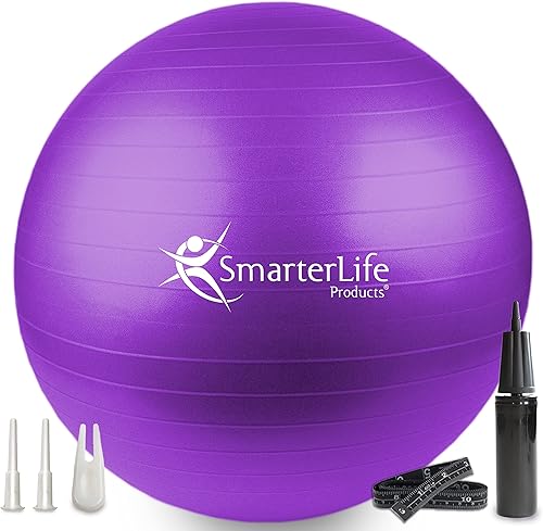 SmarterLife - Pelota de yoga y ejercicio para fitness, equilibrio, estabilidad o embarazo, pelota para entrenamiento de tronco y terapia física,