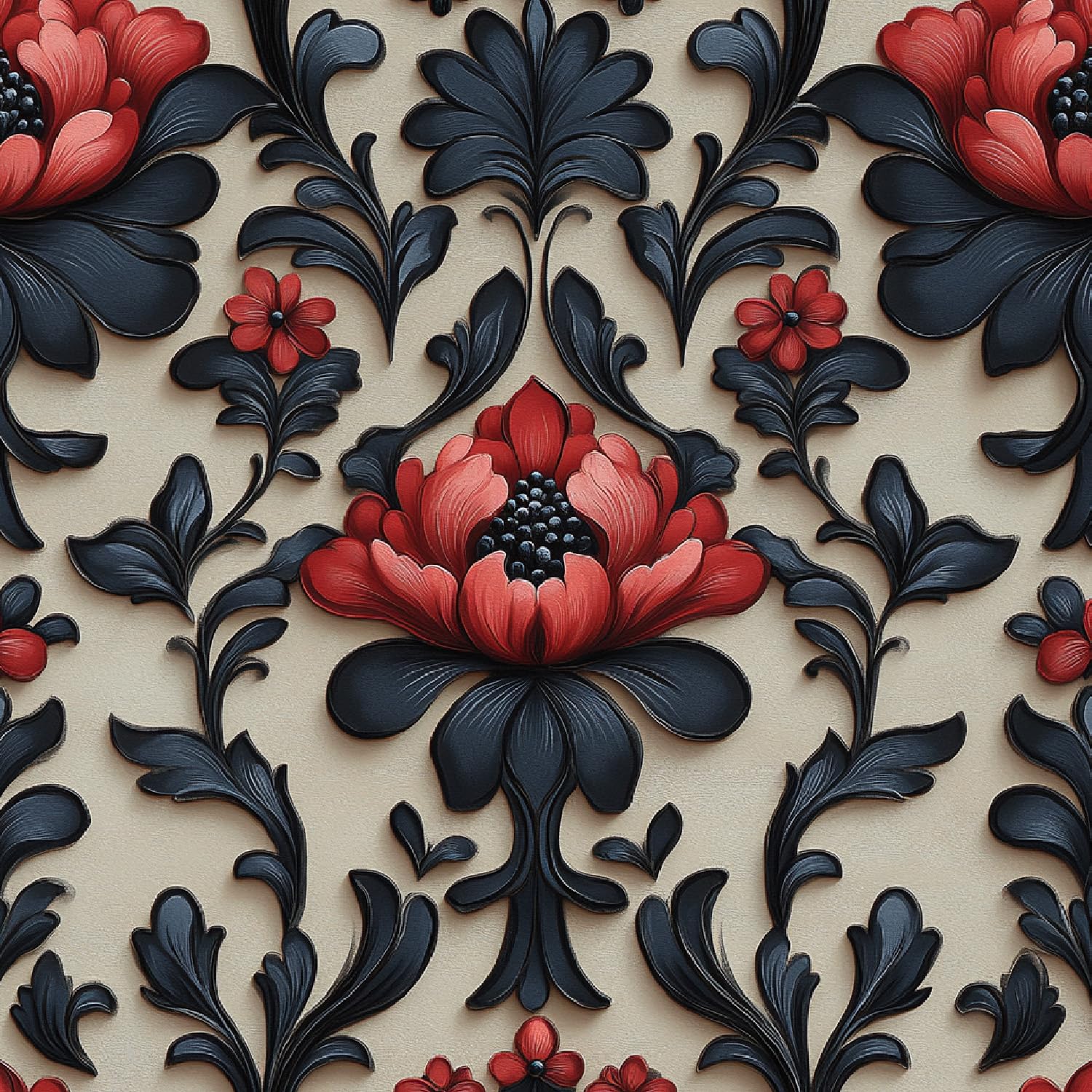 Removable Peel and Stick Wallpaper Flowers Plants 17.3"x78.7" European Style Retro for Bedroom Bathroom Easy Peel Off Stick on Wallpaper Contact Paper Renter Friendly Wall Paper — image 1