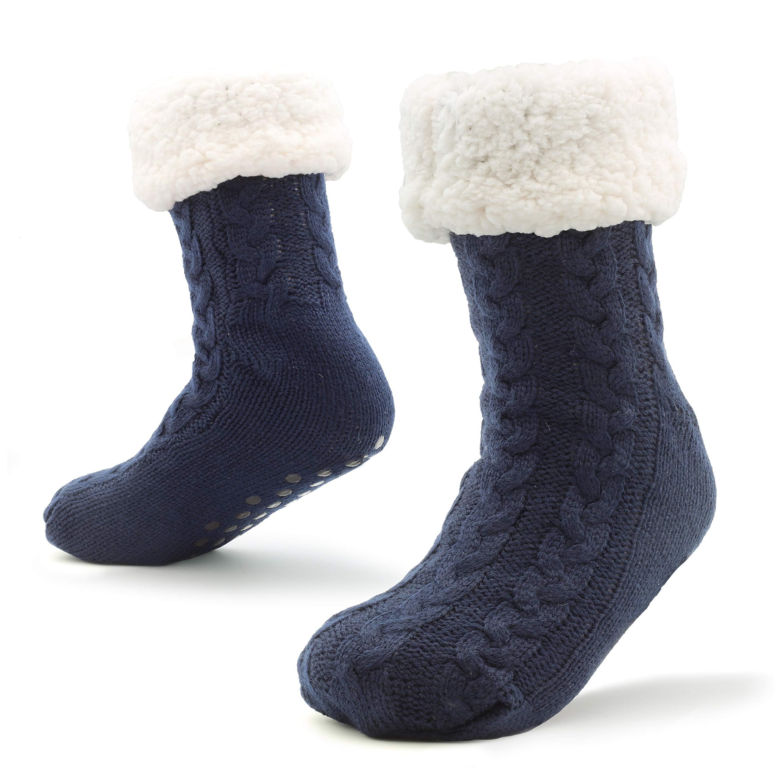Mens Slippers Socks, Warm Fluffy Non Slip Socks, Gifts For Men