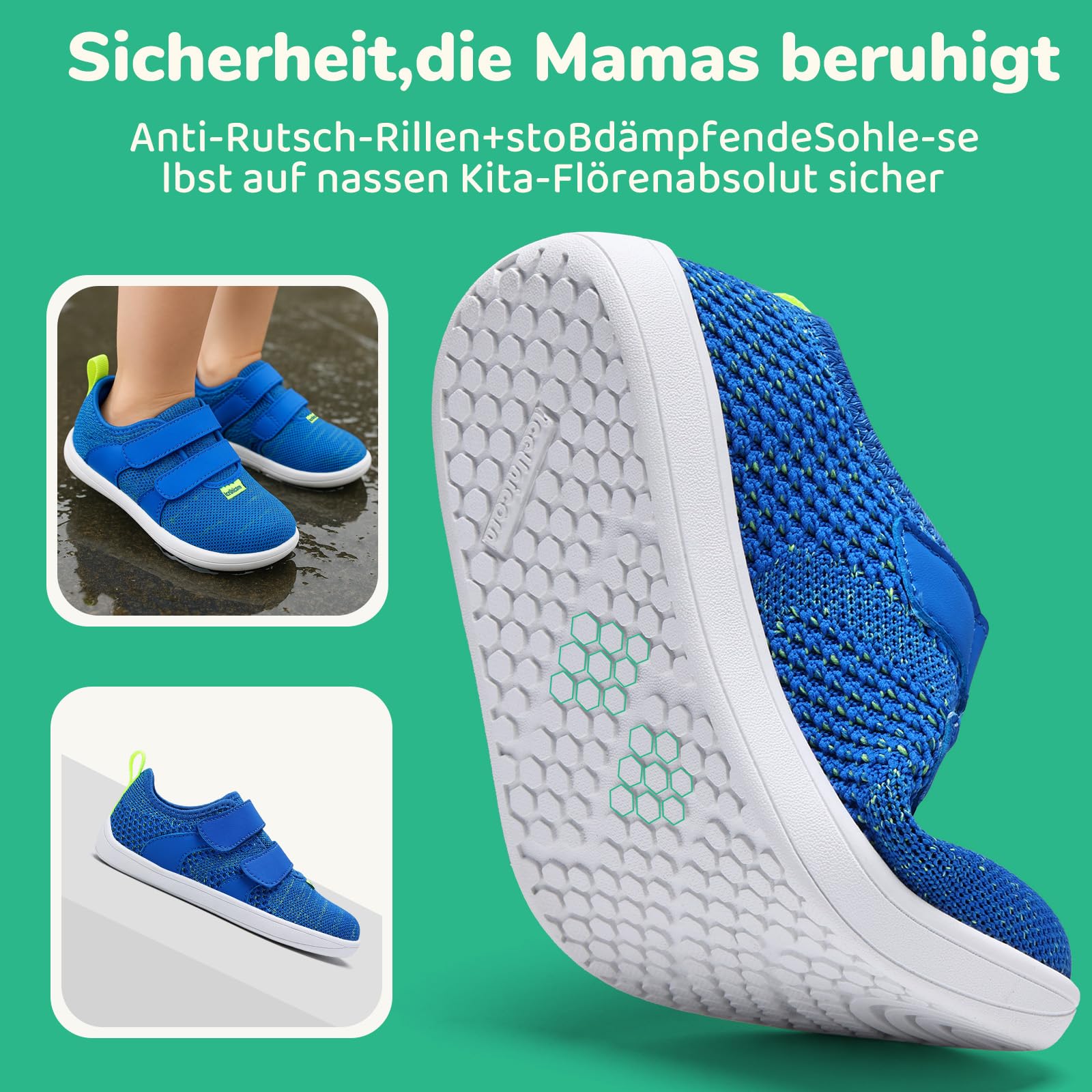 IceUnicorn Barfussschuhe Kinder Breite Barfuß Hausschuhe Jungen Mädchen Minimalistische Hallenschuhe Kinderschuhe Atmungsaktiv Leicht Fitnessschuhe