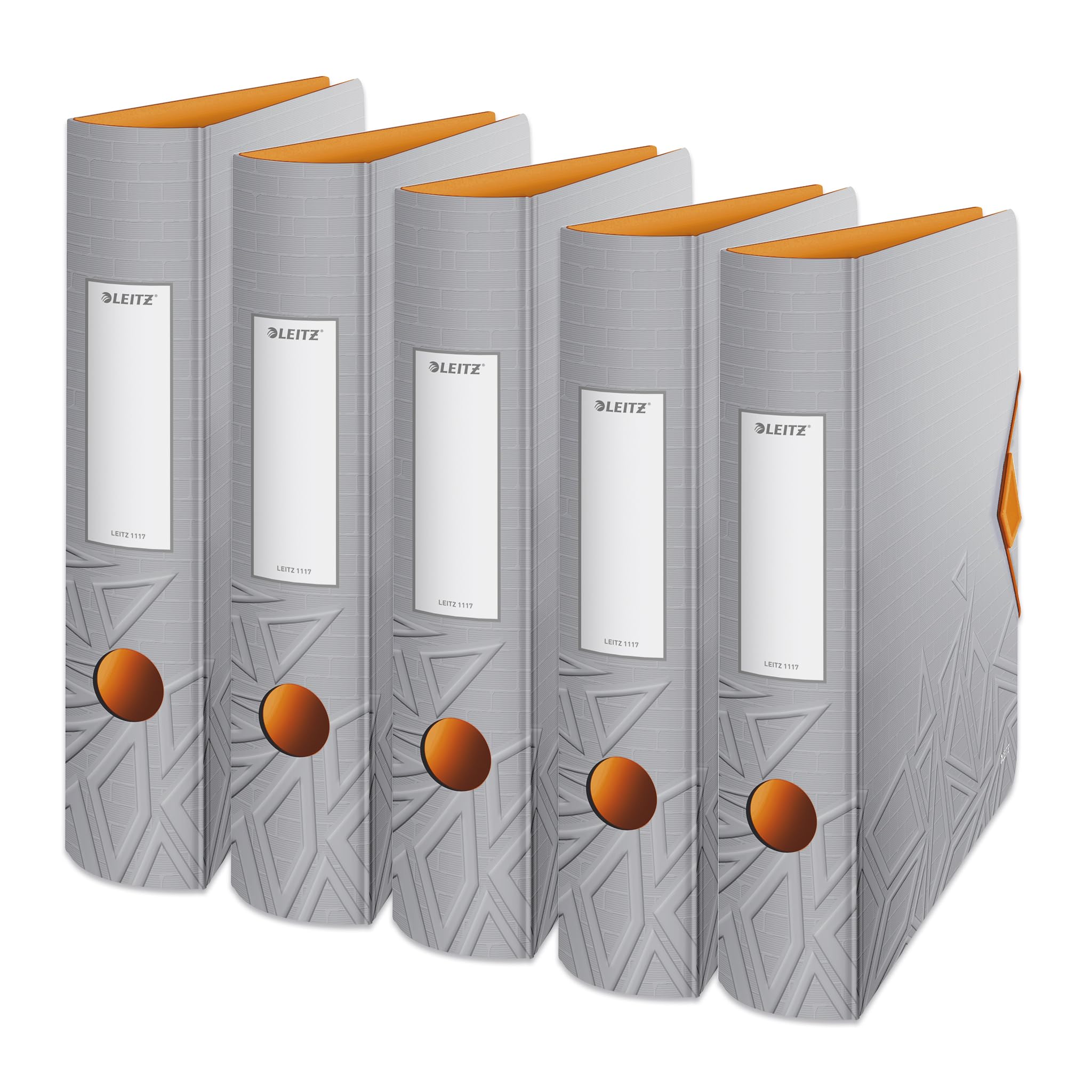Leitz 180° Active Urban Chic A4 Lever Arch File, Grey, Curved Spine 65mm Width, Elastic Fastening, Light polyfoam, Urban Chic, 11170088